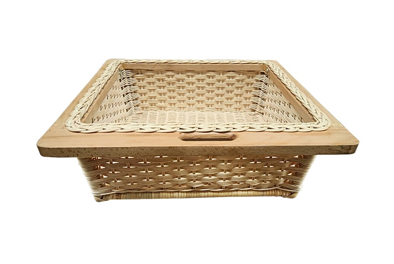 600 mm Frame Polish Wicker Basket