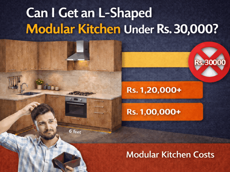 Can I get an L-shaped modular kitchen under Rs. 30000?