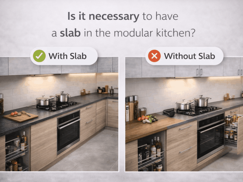 Is it necessary to have a slab in the modular kitchen?