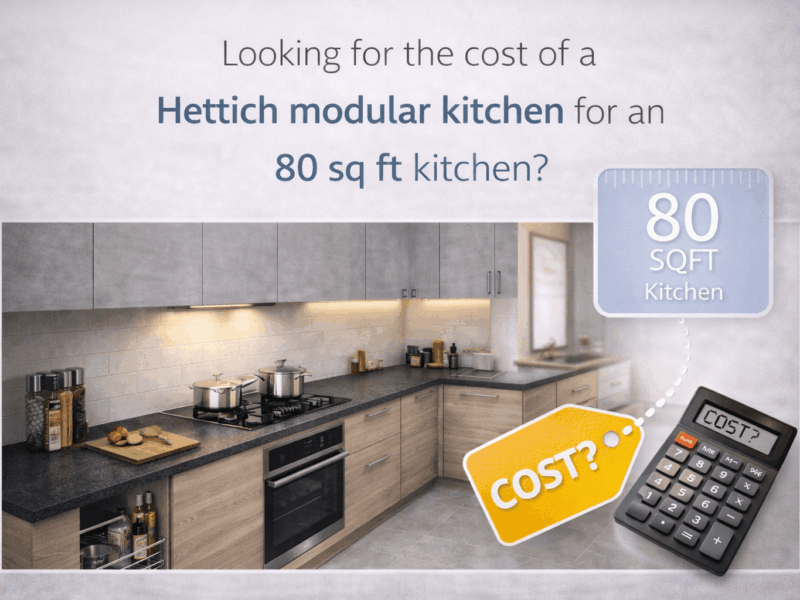 What is the cost of the Hettich Modular Kitchen for 80 SQFT Kitchen?