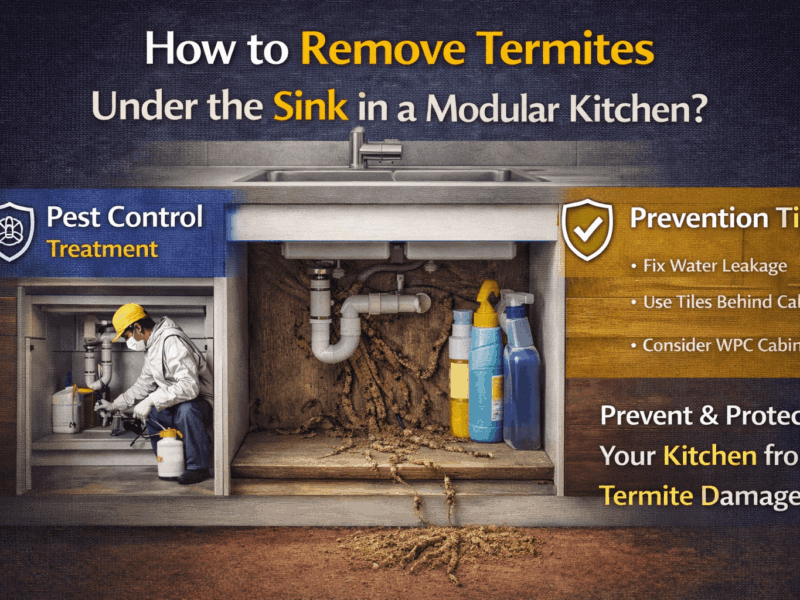 How to remove termites under the sink in the modular kitchen?