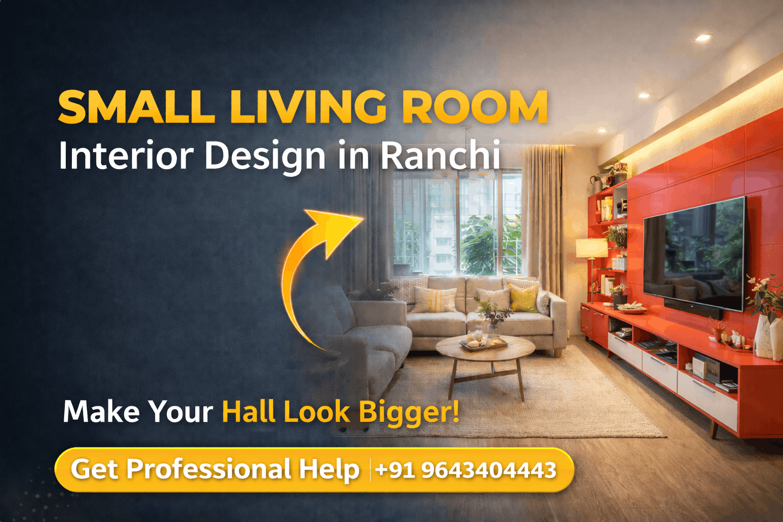 small living room interior design in Ranchi